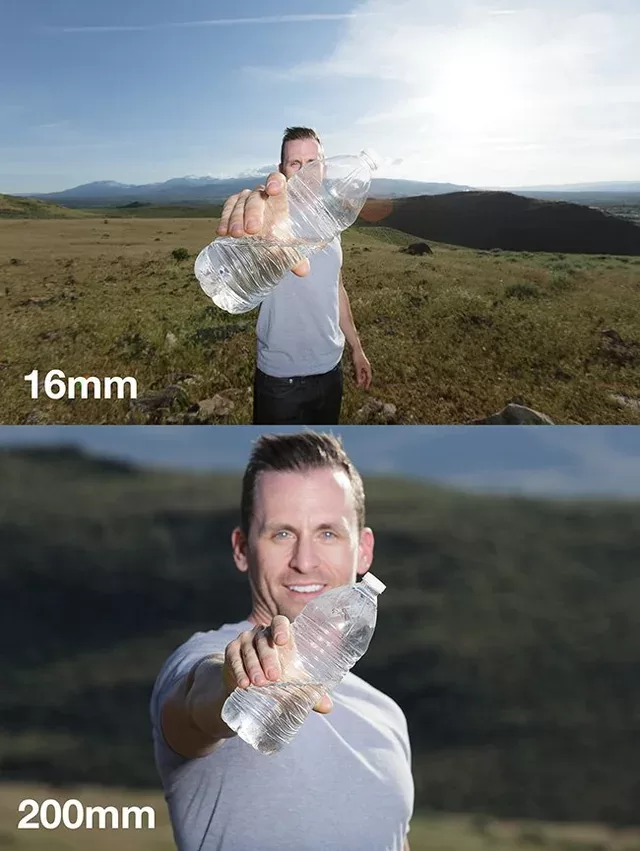 اختلافات البعد البؤري وعمق المجال (Depth of field)